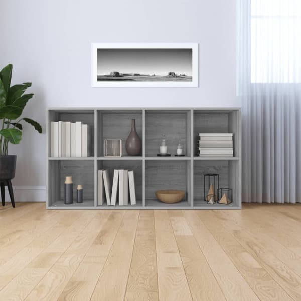 vidaXL Kirjahylly / Senkki harmaa Sonoma 66x30x130 cm tekninen puu -  Kirjahyllyt