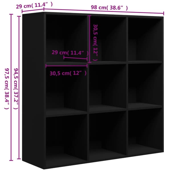 vidaXL bogreol 98x29x97,5 cm konstrueret træ sort -  Bogskabe & reoler