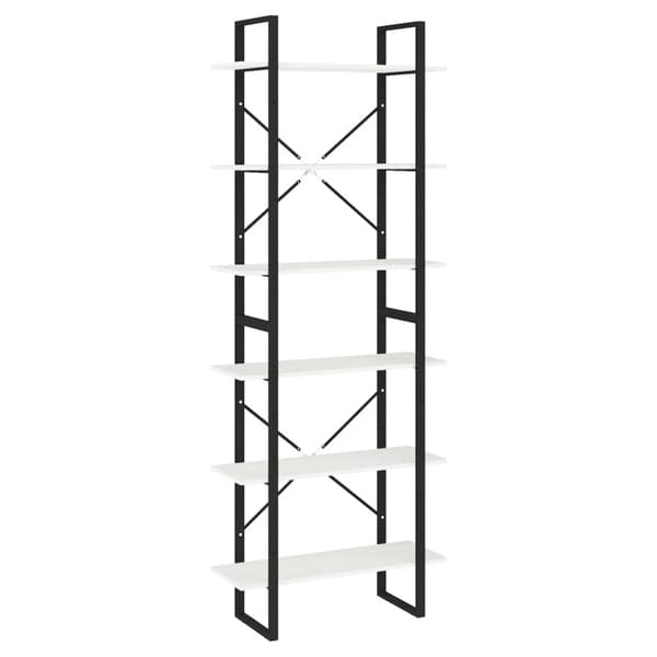 vidaXL reol 80x30x210 cm massivt fyrretræ hvid - Bogskabe & reoler