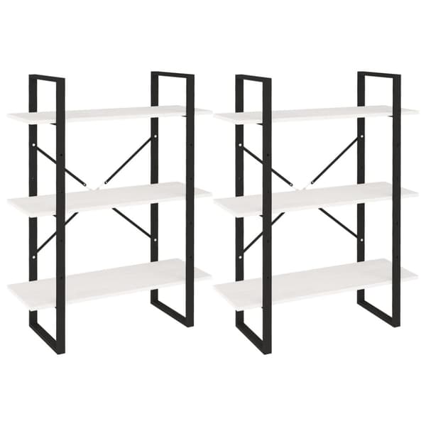 vidaXL reol 80x30x210 cm massivt fyrretræ hvid - Bogskabe & reoler