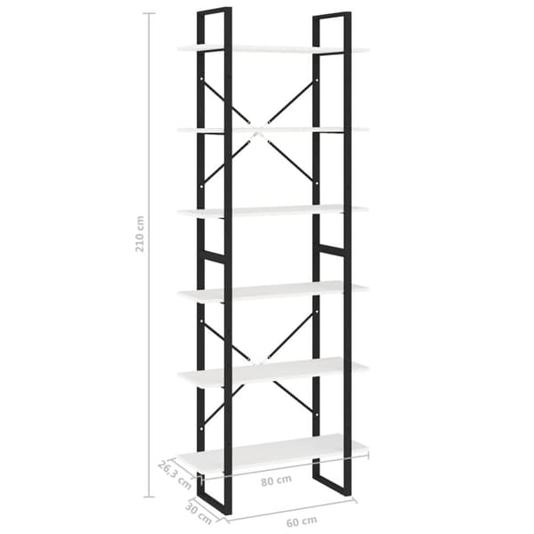 vidaXL reol 80x30x210 cm massivt fyrretræ hvid -  Bogskabe & reoler