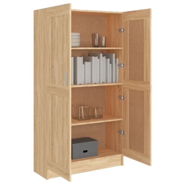 vidaXL bogreol 82,5x30,5x150 cm konstrueret træ sonoma-eg -  Bogskabe & reoler