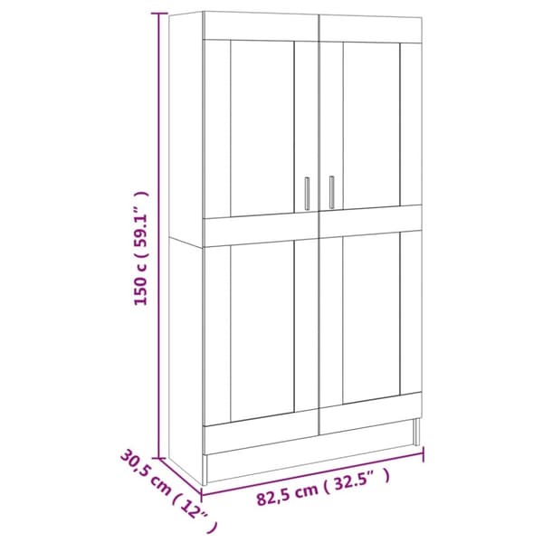 vidaXL bogreol 82,5x30,5x150 cm konstrueret træ sonoma-eg -  Bogskabe & reoler