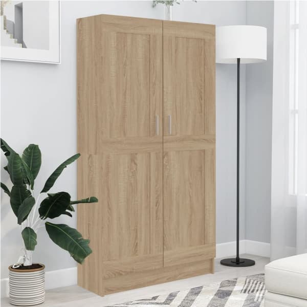 vidaXL bogreol 82,5x30,5x150 cm konstrueret træ sonoma-eg - Bogskabe & reoler