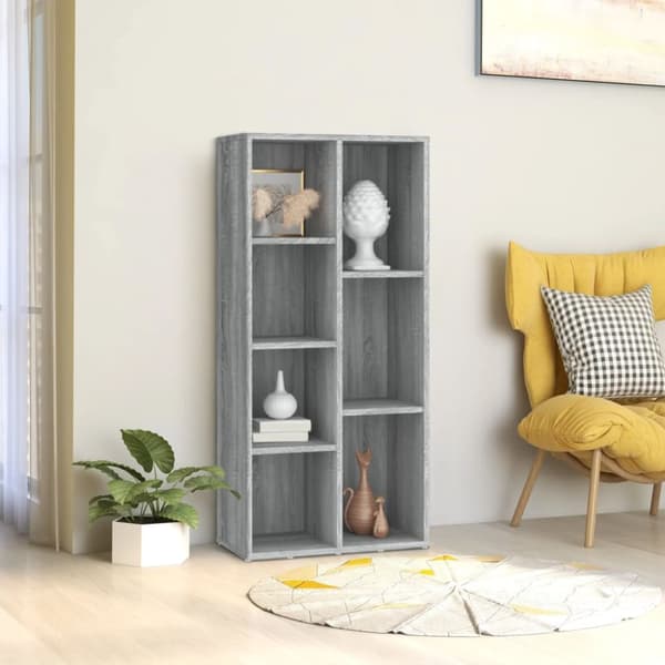 vidaXL bogreol 50x25x106 cm grå sonoma-eg - Bogskabe & reoler
