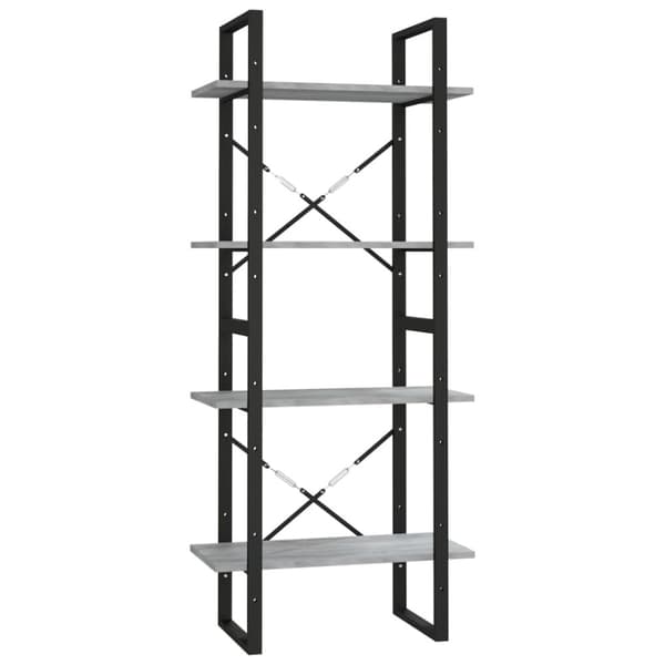 vidaXL bogreol m. 4 hylder 60x30x140 cm konstrueret træ grå sonoma - Bogskabe & reoler