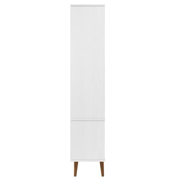 vidaXL Vitrinskåp MOLDE vit 90x35x175 cm massiv furu -  Bokhyllor & fristående hyllor