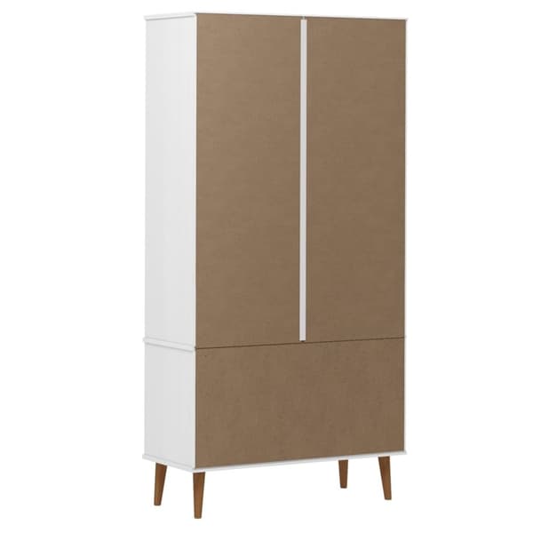 vidaXL Vitrinskåp MOLDE vit 90x35x175 cm massiv furu -  Bokhyllor & fristående hyllor