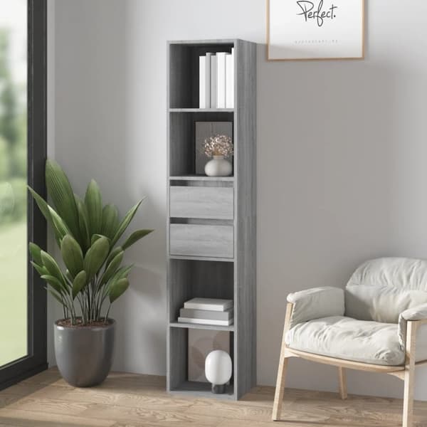 vidaXL Kirjahylly harmaa Sonoma 36x30x171 cm tekninen puu -  Kirjahyllyt