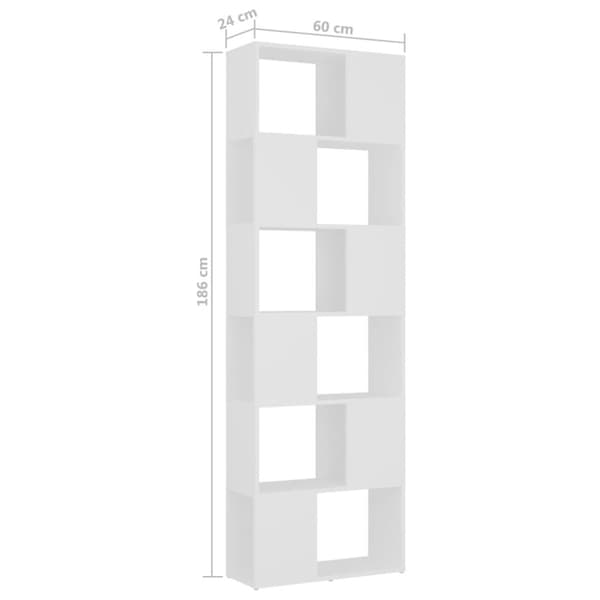 vidaXL bogskab/rumdeler 60x24x186 cm spånplade hvid -  Bogskabe & reoler