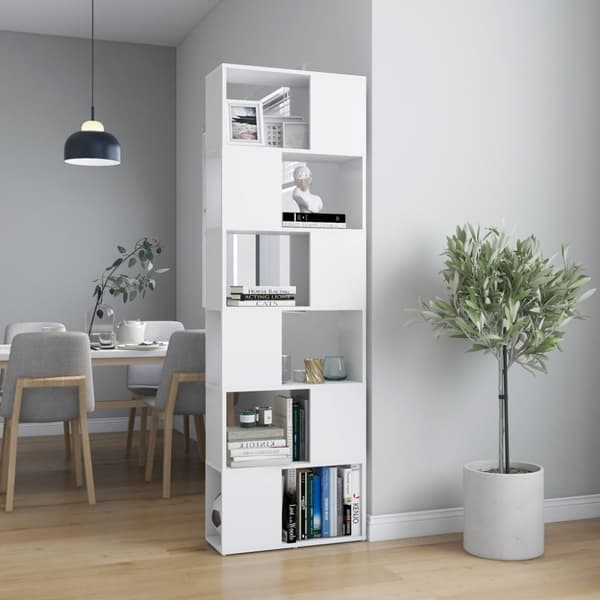 vidaXL bogskab/rumdeler 60x24x186 cm spånplade hvid -  Bogskabe & reoler