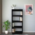 Miniatyrbillede 4 af 10: vidaXL bogreol/rumdeler 60x35x135 cm massivt fyrretræ sort -  Bogskabe & reoler