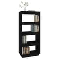 Miniatyrbillede 5 af 10: vidaXL bogreol/rumdeler 60x35x135 cm massivt fyrretræ sort -  Bogskabe & reoler