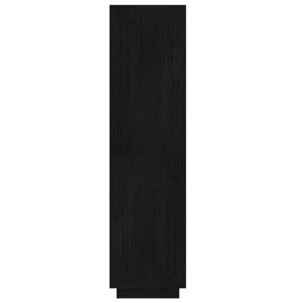 vidaXL bogreol/rumdeler 60x35x135 cm massivt fyrretræ sort - Bogskabe & reoler