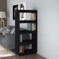 Miniatyrbillede 1 af 10: vidaXL bogreol/rumdeler 60x35x135 cm massivt fyrretræ sort -  Bogskabe & reoler