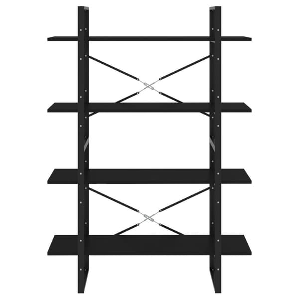 vidaXL bogreol med 4 hylder 100x30x140 cm spånplade sort - Bogskabe & reoler