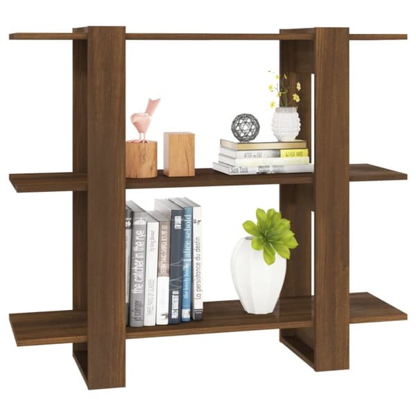 vidaXL bogreol/rumdeler 100x30x87 cm brun egetræ - Bogskabe & reoler