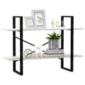 Miniatyrbillede 5 af 10: vidaXL bogreol med 2 hylder 100x30x70 cm massivt fyrretræ hvid -  Bogskabe & reoler