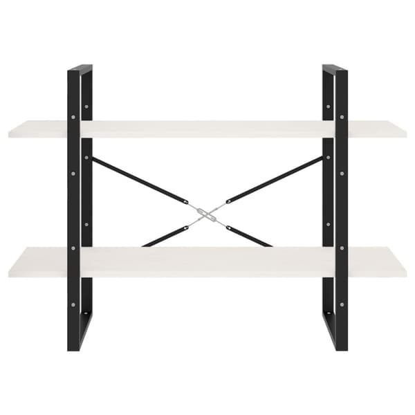 vidaXL bogreol med 2 hylder 100x30x70 cm massivt fyrretræ hvid -  Bogskabe & reoler