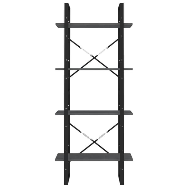 vidaXL Bokhylla 4 hyllplan grå 60x30x140 cm massiv furu -  Bokhyllor & fristående hyllor