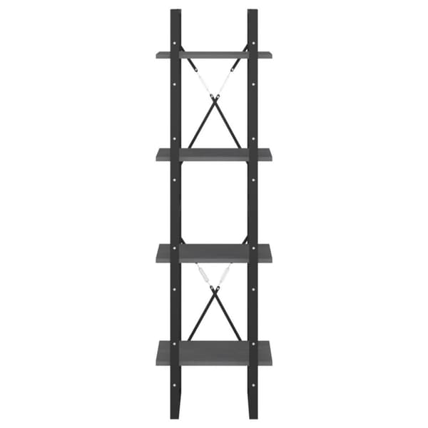 vidaXL bogreol med 4 hylder 40x30x140 cm massivt fyrretræ grå -  Bogskabe & reoler