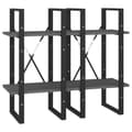 Miniatyrbillede 8 af 11: vidaXL bogreol med 4 hylder 40x30x140 cm massivt fyrretræ grå -  Bogskabe & reoler