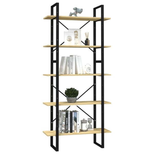 vidaXL bogreol med 5 hylder 80x30x175 cm fyrretræ -  Bogskabe & reoler