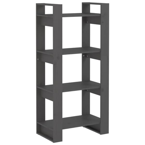 vidaXL bogreol/rumdeler 60x35x125 cm massivt træ grå - Bogskabe & reoler