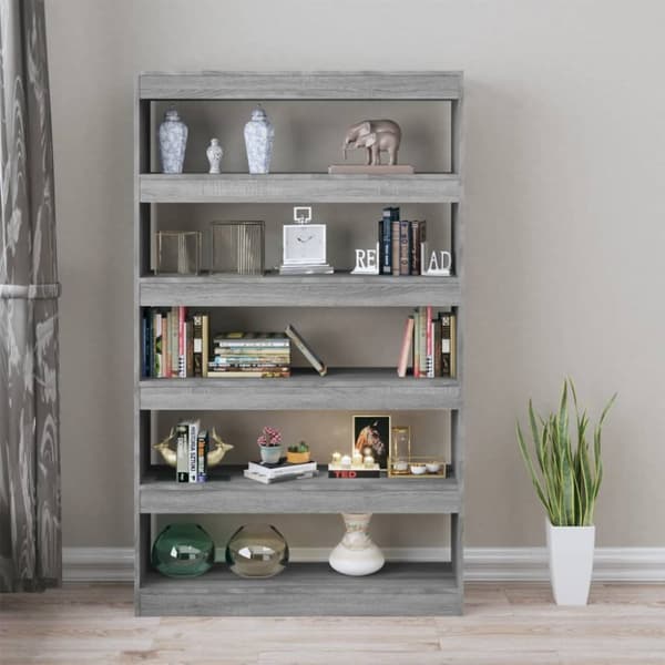 vidaXL bogreol/rumdeler 100x30x166 cm grå sonoma-eg -  Bogskabe & reoler