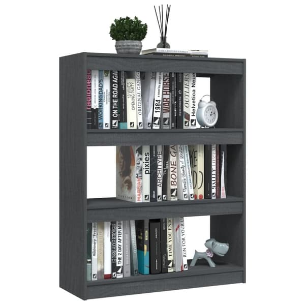 vidaXL bogskab/rumdeler 100x30x103 cm massivt fyrretræ grå -  Bogskabe & reoler