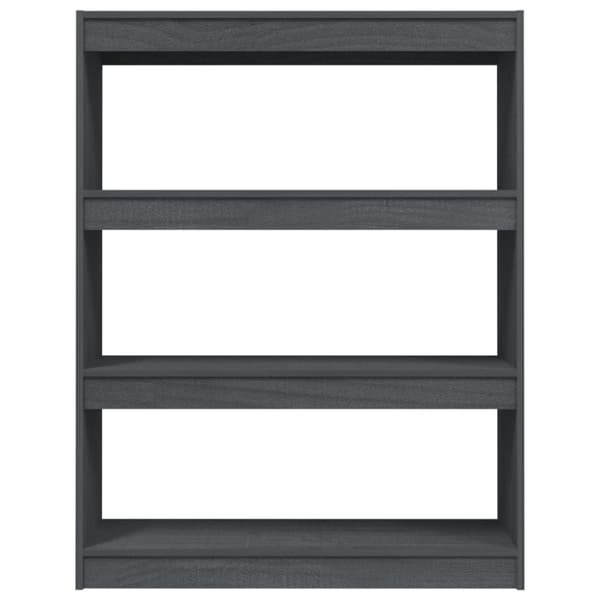 vidaXL bogskab/rumdeler 100x30x103 cm massivt fyrretræ grå -  Bogskabe & reoler