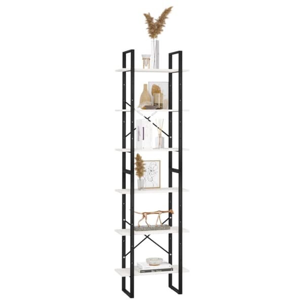 vidaXL opbevaringsreol 60x30x210 cm massivt fyrretræ hvid -  Bogskabe & reoler