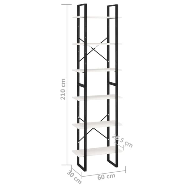 vidaXL opbevaringsreol 60x30x210 cm massivt fyrretræ hvid -  Bogskabe & reoler