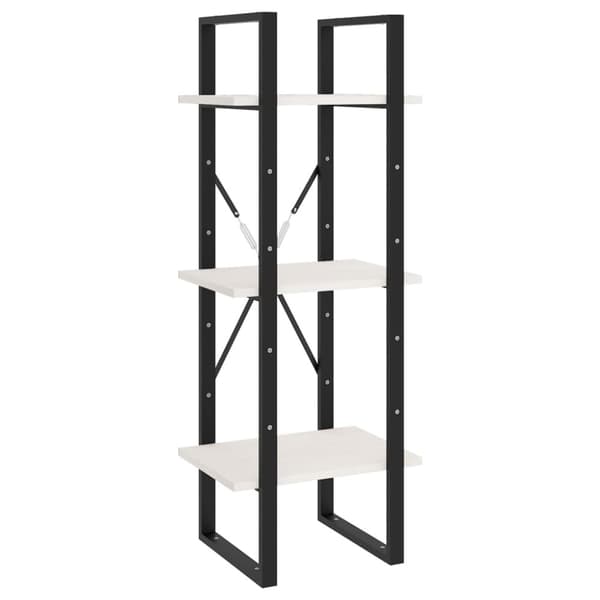 vidaXL bogreol med 3 hylder 40x30x105 cm massivt fyrretræ hvid - Bogskabe & reoler