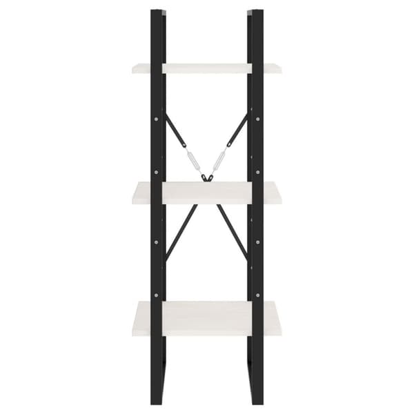 vidaXL bogreol med 3 hylder 40x30x105 cm massivt fyrretræ hvid - Bogskabe & reoler