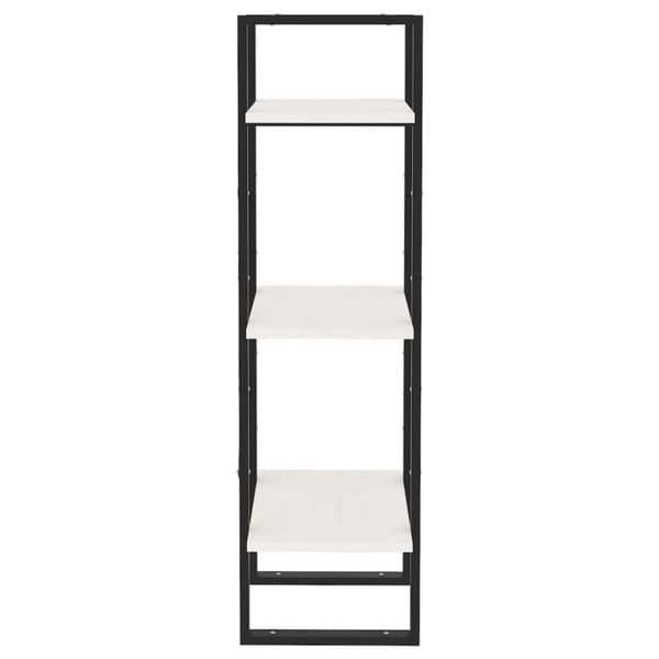 vidaXL bogreol med 3 hylder 40x30x105 cm massivt fyrretræ hvid -  Bogskabe & reoler