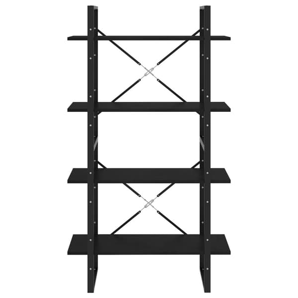 vidaXL bogreol med 4 hylder 80x30x140 cm massivt fyrretræ sort -  Bogskabe & reoler