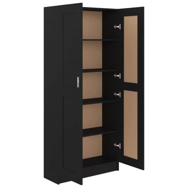 vidaXL bogskab 82,5x30,5x185,5 cm spånplade sort -  Bogskabe & reoler