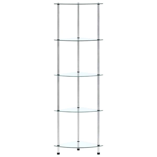 vidaXL reol 5 hylder 30x30x130 hærdet glas transparent -  Bogskabe & reoler