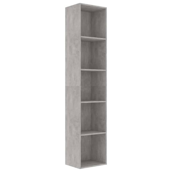 vidaXL bogskab 40 x 30 x 189 cm spånplade betongrå - Bogskabe & reoler