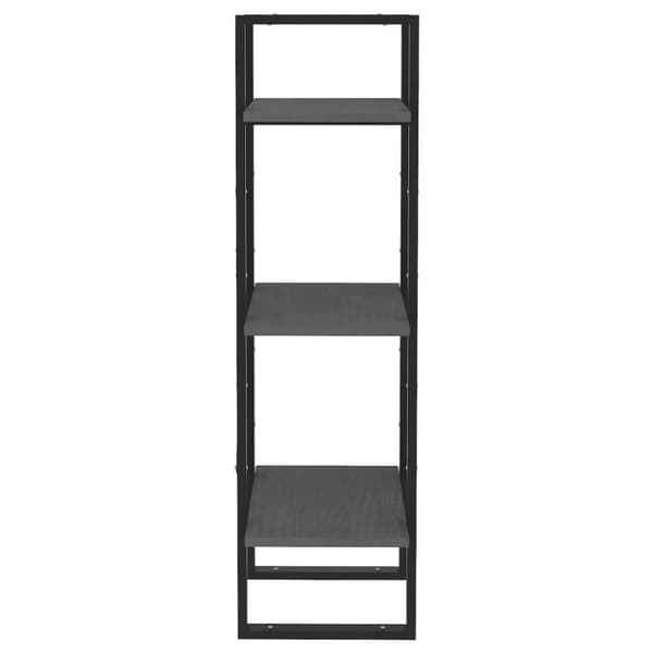 vidaXL bogreol med 3 hylder 40x30x105 cm massivt fyrretræ grå - Bogskabe & reoler