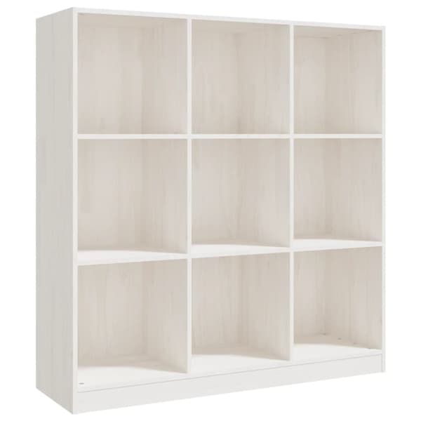 vidaXL bogskab/rumdeler 104x33,5x110 cm massivt fyrretræ hvid -  Bogskabe & reoler
