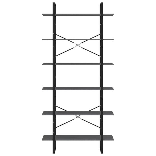 vidaXL Korkea kaappi harmaa 100x30x210 cm täysi mänty -  Kirjahyllyt
