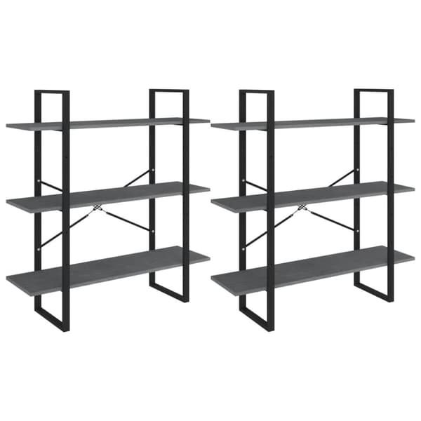 vidaXL Korkea kaappi harmaa 100x30x210 cm täysi mänty -  Kirjahyllyt