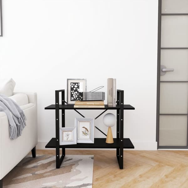 vidaXL 2-tasoinen kirjahylly musta 80x30x70 cm täysi mänty - Kirjahyllyt