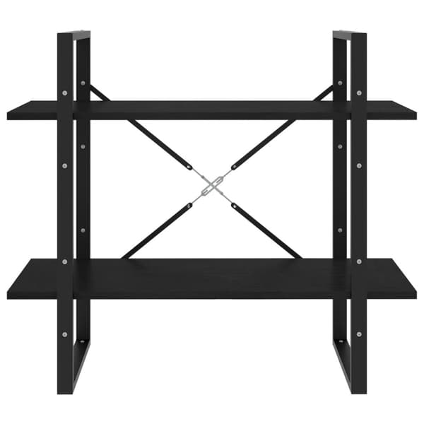 vidaXL 2-tasoinen kirjahylly musta 80x30x70 cm täysi mänty - Kirjahyllyt