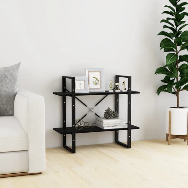 vidaXL 2-tasoinen kirjahylly musta 80x30x70 cm täysi mänty - Kirjahyllyt