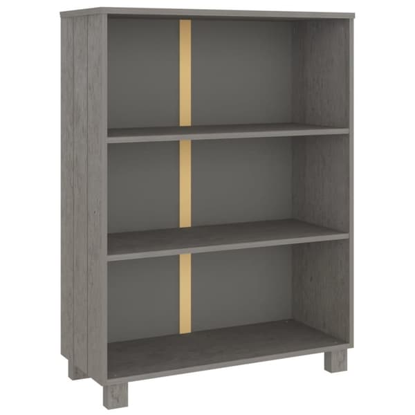 vidaXL bogskab HAMAR 85x35x112 cm massivt fyrretræ lysegrå -  Bogskabe & reoler
