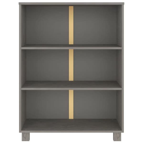 vidaXL bogskab HAMAR 85x35x112 cm massivt fyrretræ lysegrå -  Bogskabe & reoler