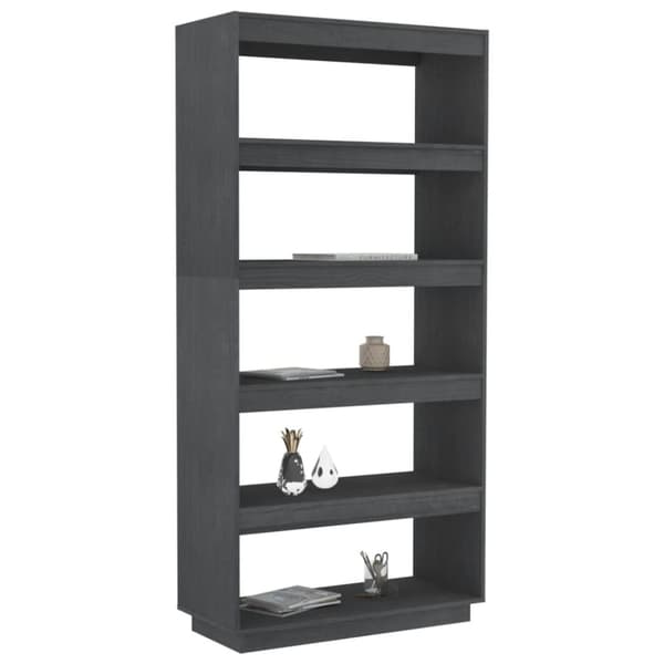 vidaXL bogreol/rumdeler 80x35x167 cm massivt fyrretræ grå -  Bogskabe & reoler